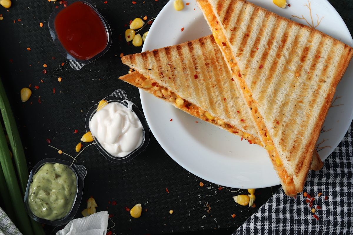 Grilled veggie sandwich on toasted sourdough